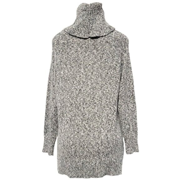 Workshop Republic Gray Cowl Turtleneck Sweater Long Soft Cozy Zip Pocket - Picture 5 of 10